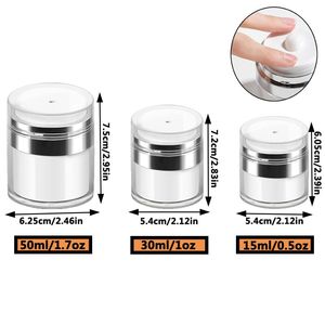 50ml 50g 1.7oz pompa Airless pompa pompa per vuoto barattolo per crema cosmetica 50ml <span class=keywords><strong>argento</strong></span> bianco Airless contenitore per crema viso - Product Image 5