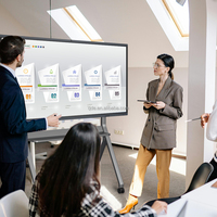 Tableau interactif intelligent QDE 55/65/75/85/86/98/100/110 pouces avec écran tactile et ordinateur intégré pour présentations professionnelles