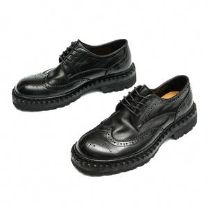 Chaussures pour hommes en cuir véritable, tendance 2026, à lacets, pour le bureau, décontractées et formelles - Product Image 4