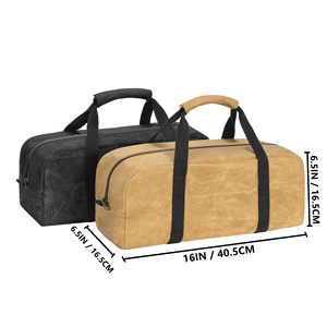 New Design Waterproof Waxed <b>Canvas</b> Utility <b>Bag</b> Heavy Duty Waxed <b>Canvas</b> Storage <b>Bag</b> Durable <b>Tool</b> Travel <b>Bag</b> - Product Image 2