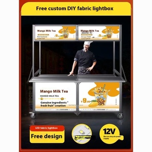 Chariot mobile multifonctionnel pliable en acier inoxydable pour snacks et marchés nocturnes, idéal pour le <span class=keywords><strong>camping</strong></span> en extérieur - Modèle 2025 - Product Image 5