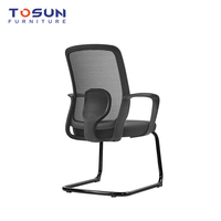 Chaise ergonomique professionnelle moderne en maille respirante avec dossier en maille et coussin en éponge confortable, chaise de bureau fixe pour la maison et le bureau