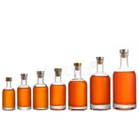 Bouteille de liqueur Nocturne nordique en verre transparent mat noir antique de 375 ml (12 oz) vide avec bouchon en liège pour Tequila, idéale pour la sérigraphie