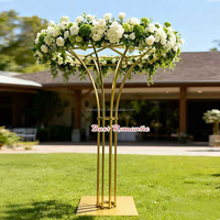Support de fleurs doré pour mariage, décoration de table, grand support de fleurs pour événements de mariage, décoration de fête