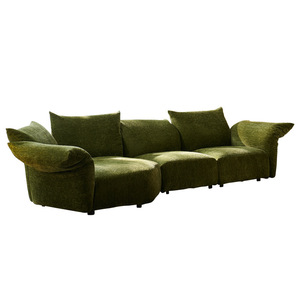 italian petal fabric sofa designer curved sectional fully removable washable couch for big living room - Product Image 1