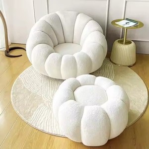 Modern Reclining <b>Bean</b> <b>Bag</b> Chair for Living Room Tatami Pumpkin Style Lazy Susan Design Fabric Upholstery - Product Image 3