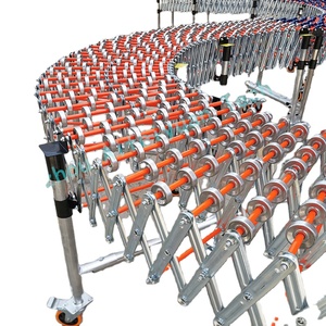 Ağır paslanmaz çelik yerçekimi esnek genişletilebilir kauçuk naylon plastik rulo parça paten tekerlekleri makaralı konveyör satılık - Product Image 1