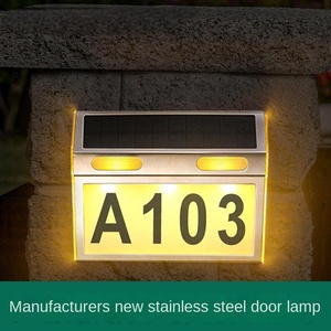 Thép không gỉ năng lượng mặt trời nhà cửa số địa chỉ dấu hiệu LED ánh sáng ngoài trời năng lượng mặt trời đèn tường với IP65 cho vườn cảnh quan sắt cơ thể - Product Image 1