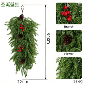 Guirlande murale artificielle en aiguilles de pin de Norfolk, plante verte, décoration de Noël, intérieur/extérieur, 784 - Product Image 4