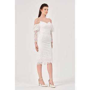 Robe décontractée unie écru pour femme DANS, coupe classique, disponible en tailles 38-42, modèle 1594 pour un usage quotidien - Product Image 6