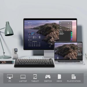 TFT ekran ve düğme conta oyun klavyesi ile orijinal Aula F75 MAX kablosuz mekanik klavye 75% düzeni - Product Image 3