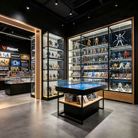 Vitrine en verre pour figurines d'action, armoire verticale en verre pour cartes et objets de collection, présentoir de vente au détail