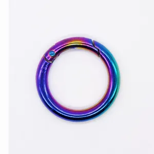 Metal O anillo Arco Iris redondo empujar primavera puerta Snap clip ganchos