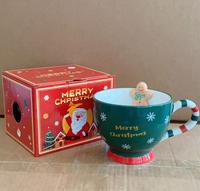 Tasse en céramique de Noël avec base imprimée, tasses souvenirs, tasse à café en céramique pour usage quotidien