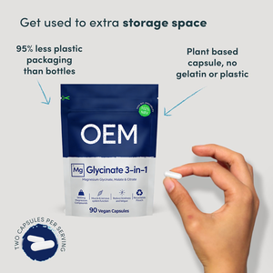 Complejo de Glicinato de Magnesio OEM, Fórmula 3 en 1 con Bisglicinato, Citrato y Malato, Alta Absorción, 90 Cápsulas Veganas - Product Image 2