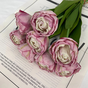 Bouquet de tulipes artificielles à dégradé de couleurs, 8 têtes, style <span class=keywords><strong>royal</strong></span> en soie, bleu, pour la décoration de la maison, des mariages et du salon - Product Image 2