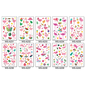 Tatuajes Temporales de flamenco blanco resistente al sudor para niños, animales de dibujos animados, pegatinas de tatuaje corporal de verano - Product Image 4