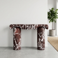 Table de console de style italien moderne, design luxueux, marbre naturel, travertin, pour la décoration intérieure de la maison et des hôtels