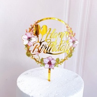 Vente en gros d'usine - Décorations de gâteau en acrylique pour anniversaire, Saint-Valentin, Pâques, Noël - 6 styles différents - Écologiques - Pour les fêtes