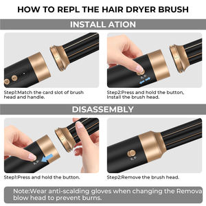 Sèche-cheveux à air chaud et froid 7 en 1 HQ Mixed Proc 110000, vente en gros, puissant, brosse à air chaud, peigne, brosse à cheveux à séchage rapide - Product Image 5