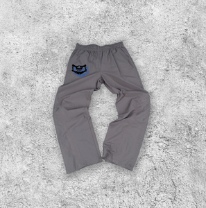 Pantalones de chándal informales de lona de algodón 100% de peso pesado para hombre con logotipo personalizado, transpirables, con cierre de cordón, cintura bordada - Product Image 1