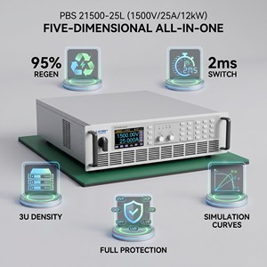 Fuente de Alimentación Bidireccional Programable de Alta Precisión para Montaje en Rack 3U, PBS 21500-25L-1500V / 25A 12kW para I+D Industrial - Product Image 5
