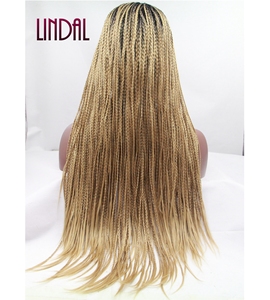 LINDAL lungo 13*3 del merletto bionda africano intrecciato <span class=keywords><strong>parrucca</strong></span> ombre marrone piccola scatola <span class=keywords><strong>trecce</strong></span> twist per le donne nere - Product Image 3