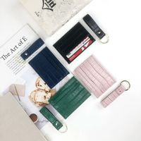Portefeuille porte-cartes en cuir PU motif crocodile avec porte-clés, étui fin pour cartes de crédit, housse pour porte-clés, cadeau pour hommes et femmes