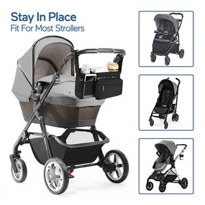 Organisateur universel pour <span class=keywords><strong>poussette</strong></span> avec sac isotherme amovible, pochette pour téléphone et bandoulière, idéal pour les parents nomades en extérieur - Product Image 4