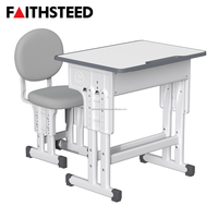 Ensemble table et chaise d'étude modernes pour enfants, réglables en hauteur, mobilier scolaire avec étagère intégrée et lampe de lecture LED