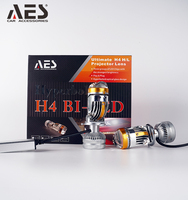 Lentille de projecteur bi-LED AES H4-3 36W en verre hyperboloïde 6000K pour la rénovation automobile et les pièces détachées