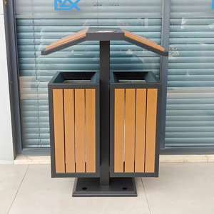 Poubelle de tri à double compartiment pour l'extérieur, pour les parcs, les écoles, bac de tri des déchets, personnalisation en usine - Product Image 3