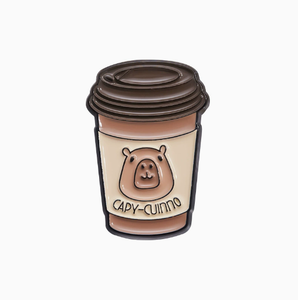 Broche personnalisée en alliage motif capybara mignon, style dessin animé, avec motifs ours, <span class=keywords><strong>tasse</strong></span> de thé au lait et aliments, bijou cadeau pour enfants et amis - Product Image 5