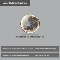 Lampe murale LED en fer 110-240V, style lune, pour couloirs et allées, vente en gros transfrontalière, luminaires d'intérieur, best-seller