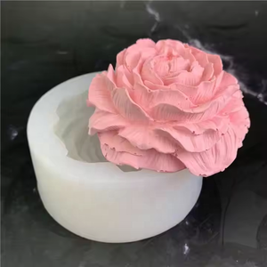 2 estilos 3D peonía flor azúcar Chocolate silicona Fondant molde para decoración de pasteles 3D hecho a mano jabón gota molde de silicona - Product Image 3