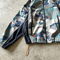 Vestes de mode, design camouflage, bande réfléchissante 3M, veste légère en nylon pour l'extérieur, veste coupe-vent à capuche