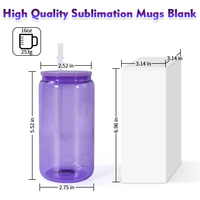 Gobelet en verre transparent de 16 oz pour sublimation, nouvelle arrivée, à paroi simple, avec couvercles transparents, logo personnalisé