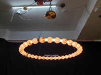 Lustre en forme de boule d'albâtre, luminaires suspendus, abat-jour personnalisé, décoration de villa de luxe, lampes suspendues
