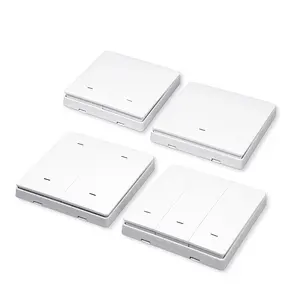 Usine Sale1/2/3/4 Gang Tuya ZigBee télécommande sans fil alimenté par batterie scène intelligente bouton poussoir interrupteur d'éclairage mural