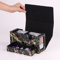 Boîte de rangement pour cartes de jeu en cuir PU durable personnalisée pour jeux de société, cartes à jouer et dés, marque HENWEI