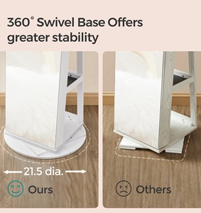 <span class=keywords><strong>Armoire</strong></span> <span class=keywords><strong>à</strong></span> <span class=keywords><strong>bijoux</strong></span> avec miroir sur pied brillant, verrouillable, pivotant <span class=keywords><strong>à</strong></span> 360 degrés, avec éclairage LED - Product Image 4