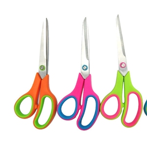 Tijeras pequeñas de tela con mango de goma de 8,5 pulgadas de acero inoxidable al por mayor, cuchillo para cortar papel de costura para el hogar, suministros de oficina - Product Image 2