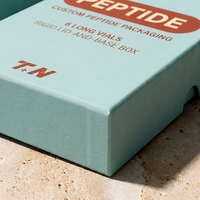 Boîte rigide personnalisée avec couvercle et base verts pour flacons de peptides, 6 flacons, soins personnels, carton gris, impression offset