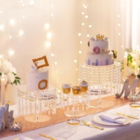 Support à gâteau de mariage en acrylique cristal de haute qualité, 15 cm, transparent, pour présentation de desserts et décoration de table de fête