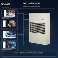 Déshumidificateur vertical 600L/jour, sécheur d'air industriel sur pied, absorbeur d'humidité, contrôle intelligent, pour hôpitaux et écoles