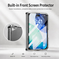 Étui de téléphone pliable magnétique avec paillettes, protection d'écran avant HD intégrée pour iPhone Duo Fold, coque de protection