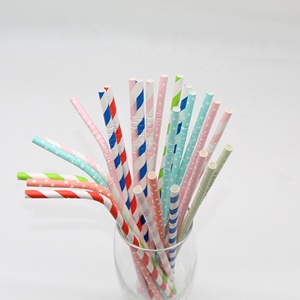 Giấy muỗng Rơm 2 trong 1 Ice Cream sữa lắc drinkware dùng một lần Trắng đen đỏ xanh đầy màu sắc - Product Image 3