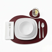 Set de table contemporain en similicuir PU écologique, imperméable et anti-taches, idéal pour hôtels et restaurants, 44*30cm