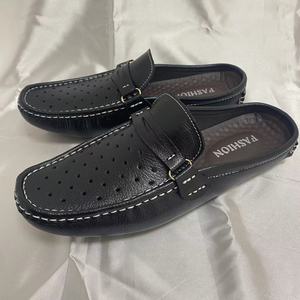 Mocasines de Cuero Genuino para Hombre, Tallas Grandes, Sandalias de Verano Transpirables y Antideslizantes con Talón Descubierto, Tallas 38-46 - Product Image 2