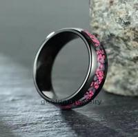Bijoux pour hommes Délicat 8MM Noir Céramique Fine Jewelry Rings Incrustation Rose Stone Rings Wedding Band Men Ceramic Rings Jewelry